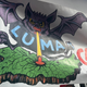 This sign reads “LUMA go to hell” and depicts the energy authority as a vampire bat sucking the blood out of Puerto Rico. August 25, 2022.